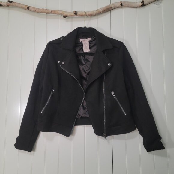 Philosophy Grunge Glam Rock Faux Suede Full Zip Asymmetrical Moto Biker Jacket - Picture 3 of 11